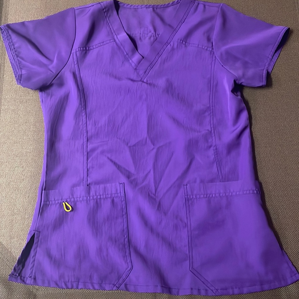 Purple WonderWink Scrub Top - Small